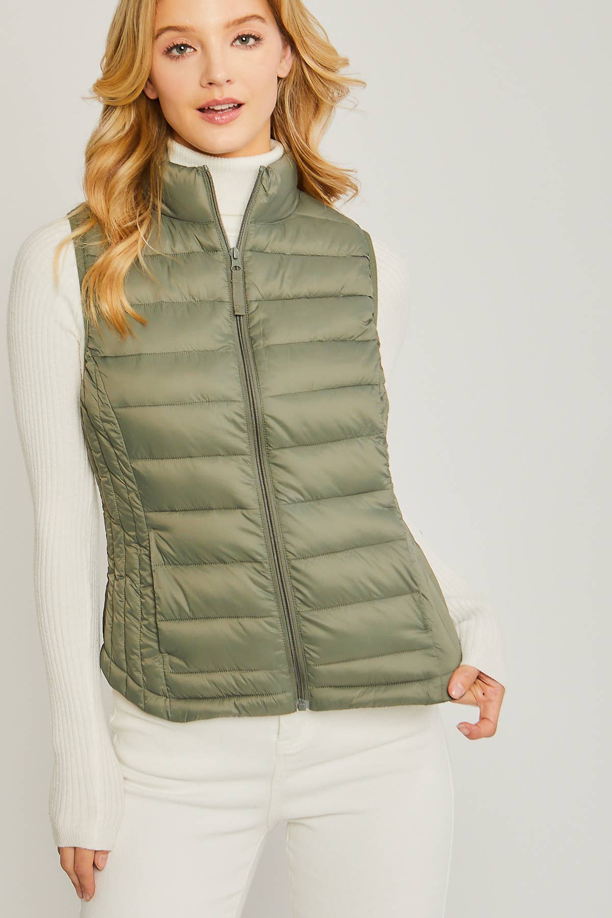42POPS – wholesale Outerwear Vest - Women’s – ,..1009 Ultra Lightweight Padded Puffer Vest w/ Pouch SI-174514