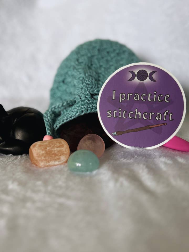 I Practice Stitchcraft Sticker for wholesale by The Hookshelf