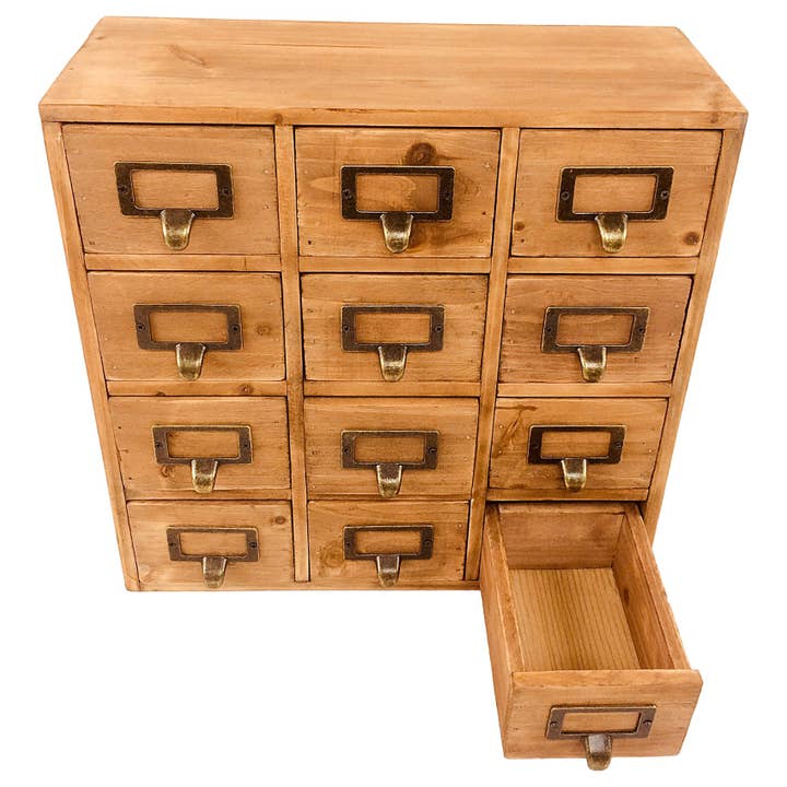Brown Storage Drawers (12 drawers) 35 x 15 x 34cm for wholesale on Faire