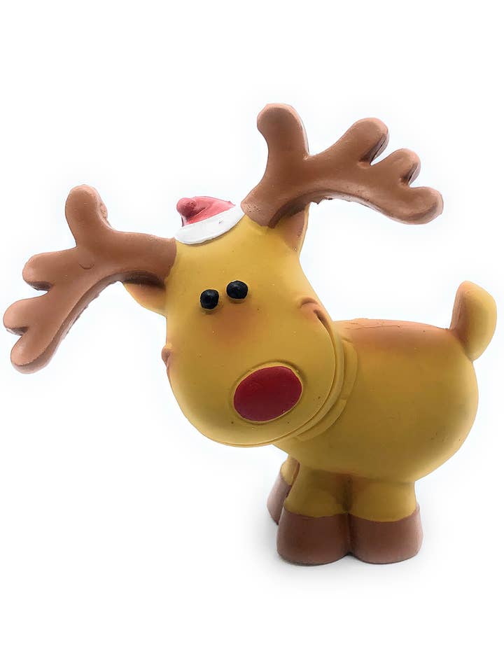 Rudolph the Reindeer Squeaky Dog Toy Tagless for wholesale by Lanco-Toys