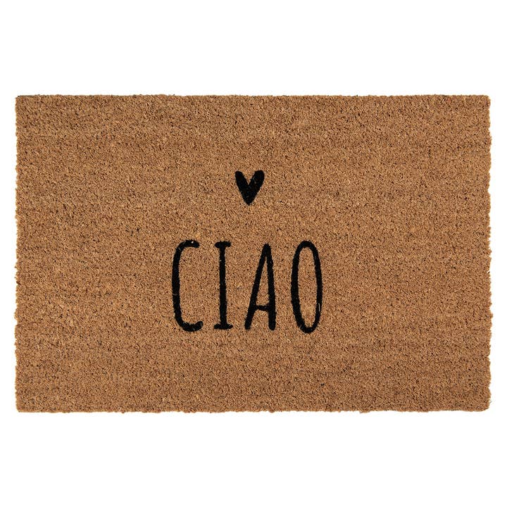 Alfombra de puerta MC258 60x40 cm marrón fibra de coco PVS para venta al por mayor de Clayre & Eef