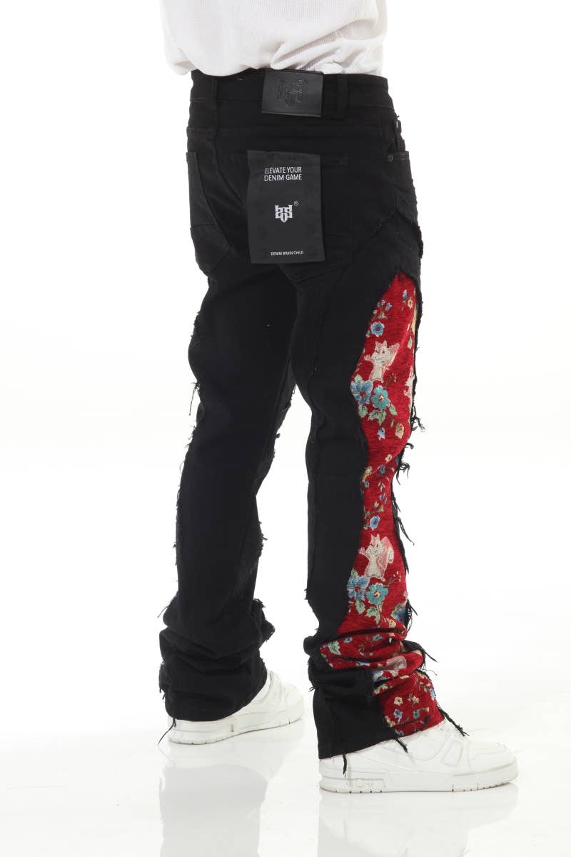 Stylo - Wholesale Jeans - Men's - Blk/Red Denim Tapestry Stack8