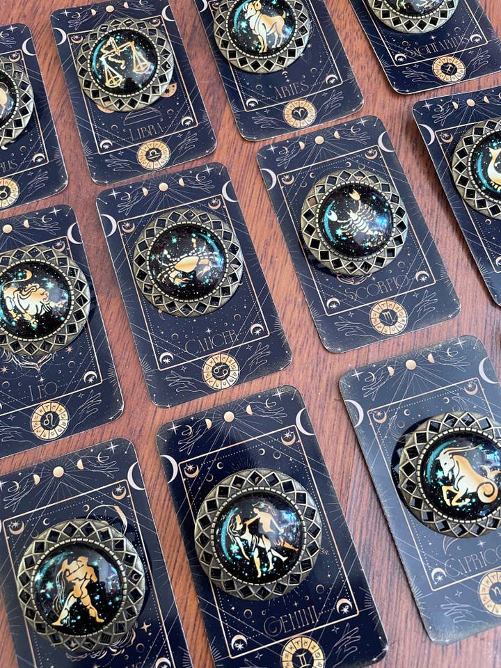 Zodiac Brooch Set for wholesale by Savannah Hoffman Designs Artisan Jewelry