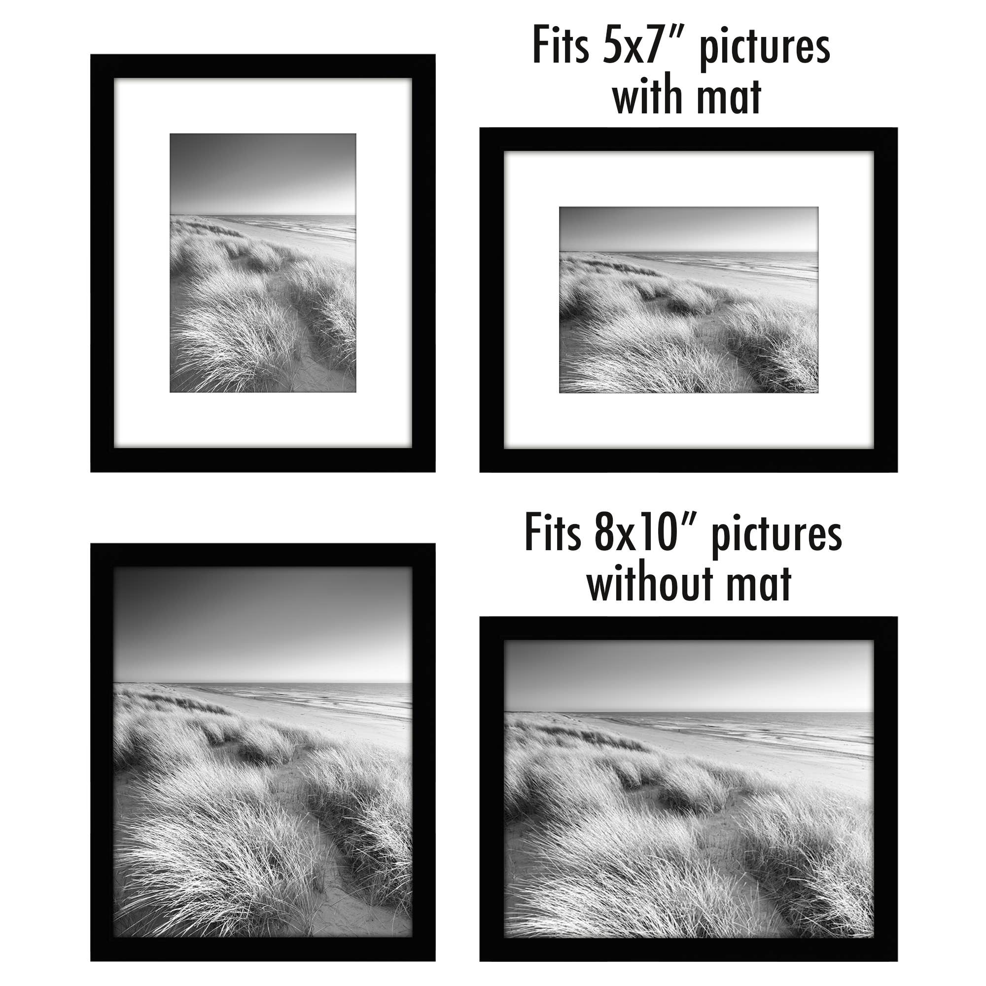 Americanflat - Wholesale Picture Frame - Americanflat Picture Frame with Mat Slim Molding (5 Pack)35