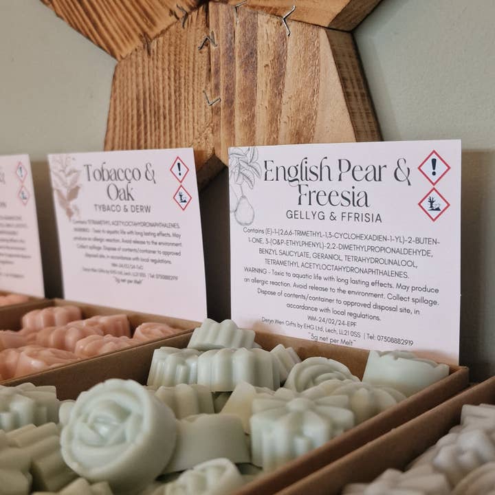 English Pear & Freesia Wax Melt Mini Box for wholesale by Deryn Wen Gifts