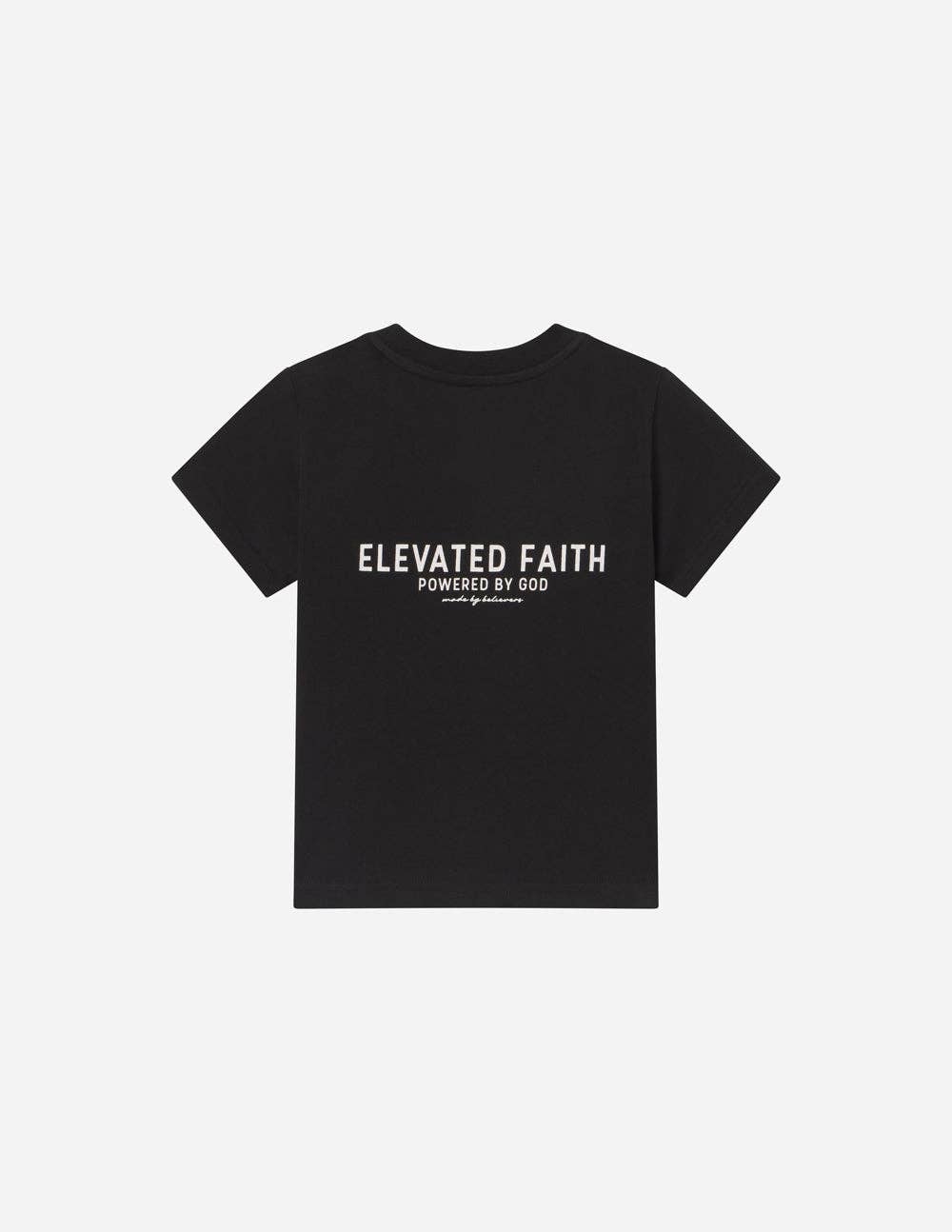 Elevated Faith – T-shirts estampadas – Criança por atacado – Camiseta Preta para Crianças Kingdom Club1