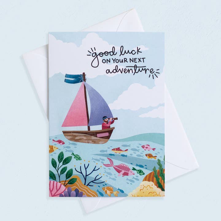 Next Adventure - Illustrated Blank Greetings Card for wholesale by Nyassa Hinde Illustration