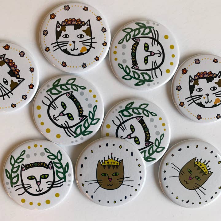 Made by Nilina – Engroshandel Kompaktspejl – Fancy kat lomme spejl - 2,25 inches2