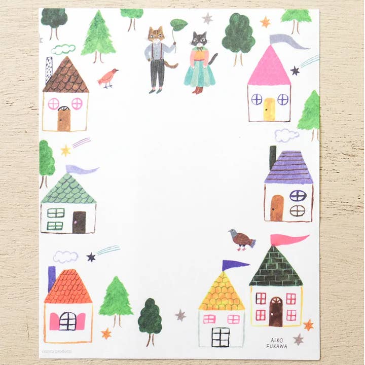 「FUNJI」In Japan - Wholesale Stationery/Notecard Set - Aiko Fukawa House Letter Set – Japanese Mino Washi1