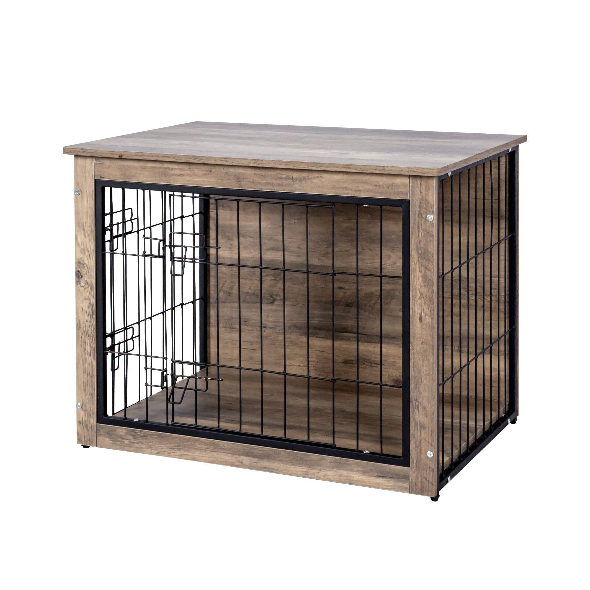 HOMYCASA DESIGN INC - Vente Caisse de transport – chien - Meuble pour chien, caisse pour chien en bois de taille moyenne avec double portes, meuble pour chien, niche d'intérieur, taille moyenne9