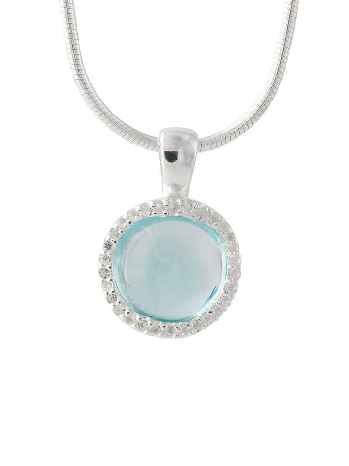 Silver pendant with topaz & white topaz for wholesale by Campur GmbH
