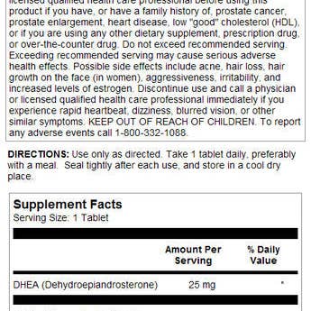 KAL - Wholesale Oral Supplement/Vitamin - DHEA Tablets 25 mg1