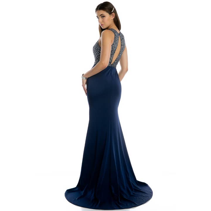 Juliet - Wholesale Gown - Women's - FITTED DRESS WITH BEADED BODICE EVENING GOWN