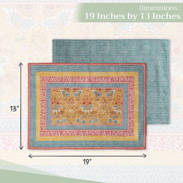 Maison d'Hermine - Design in Every Thread - Wholesale Placemat - Placemats 100% Cotton 13" x 19" - Set of 4 - Marquise3