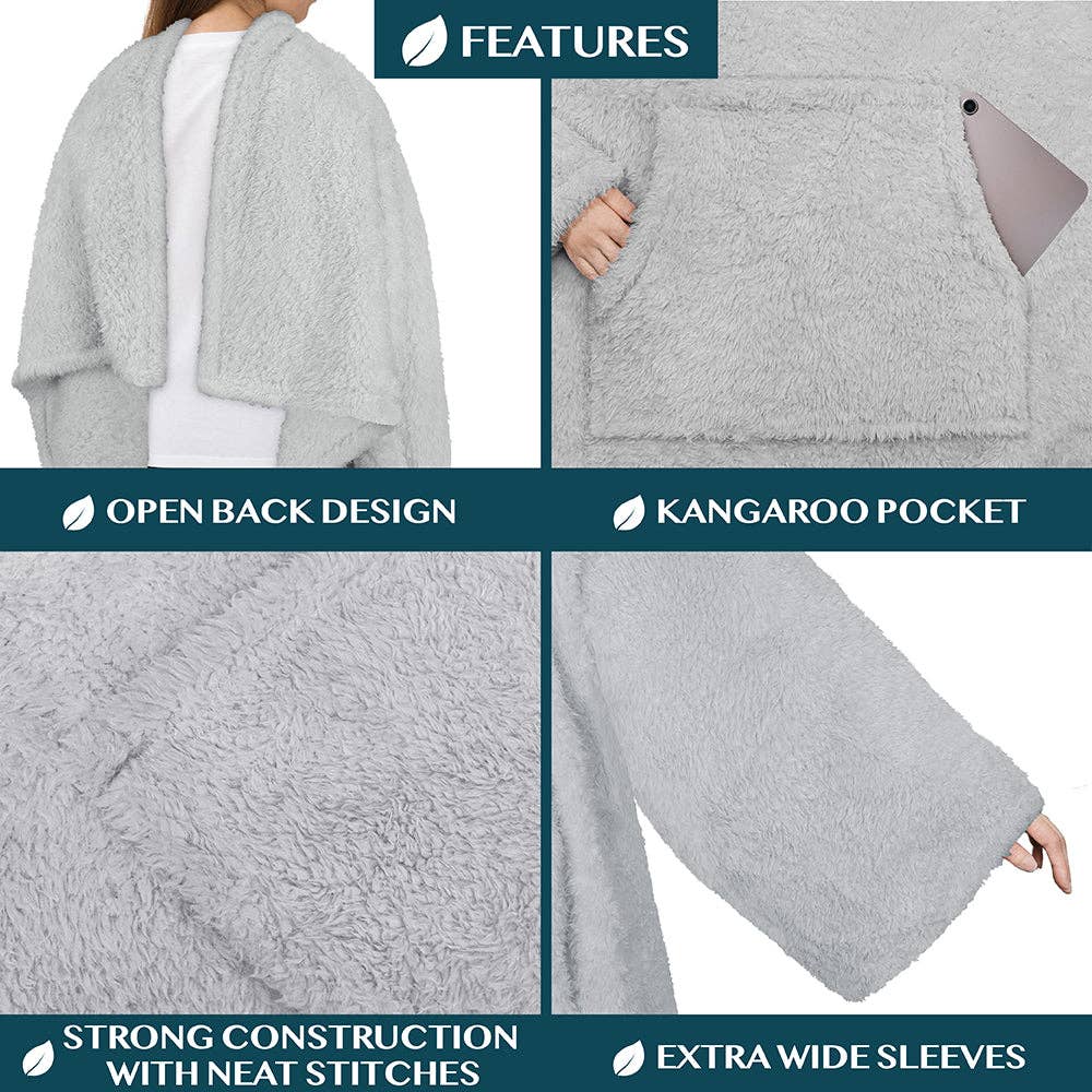 Pavilia - Wholesale Throw Blanket - Sherpa Fluffy Blanket with Sleeves22