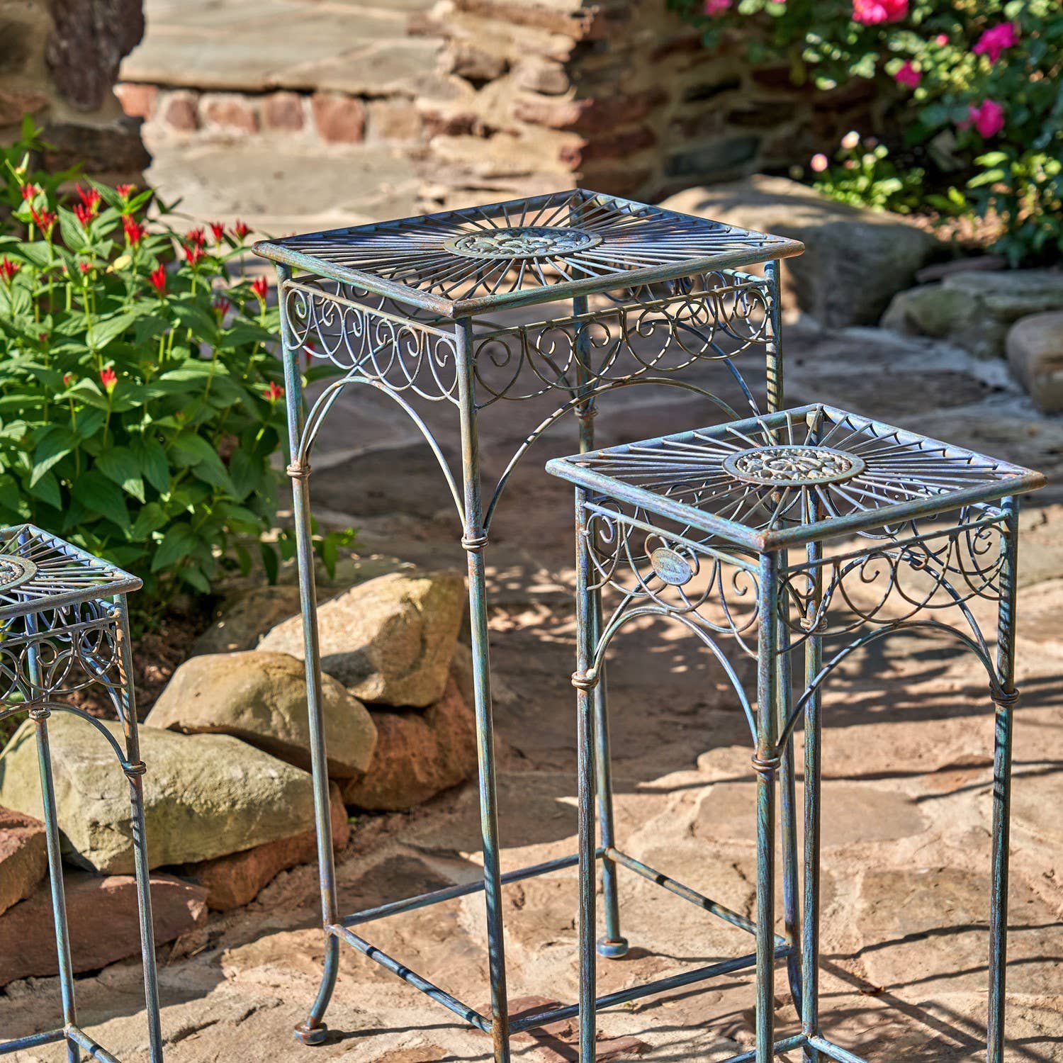 Zaer Ltd. International - Wholesale Plant Pot Stand - Copenhagen 1843 Square Plant Stand Tables - 3PC/Set -Options14