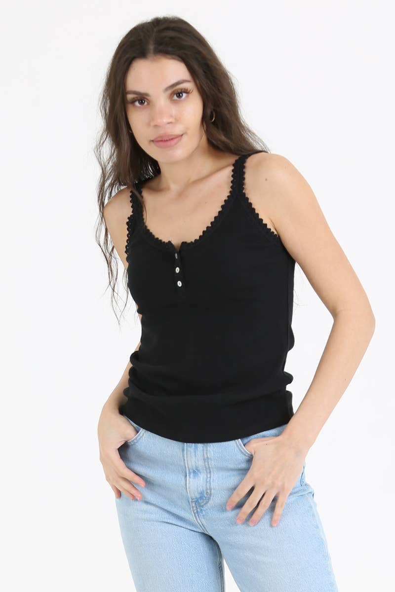 ANGIE – wholesale Camisole – Dam – X2AG9-ASIS SPETSBEKLÄDNAD RIBBSTICKAD CAMI0