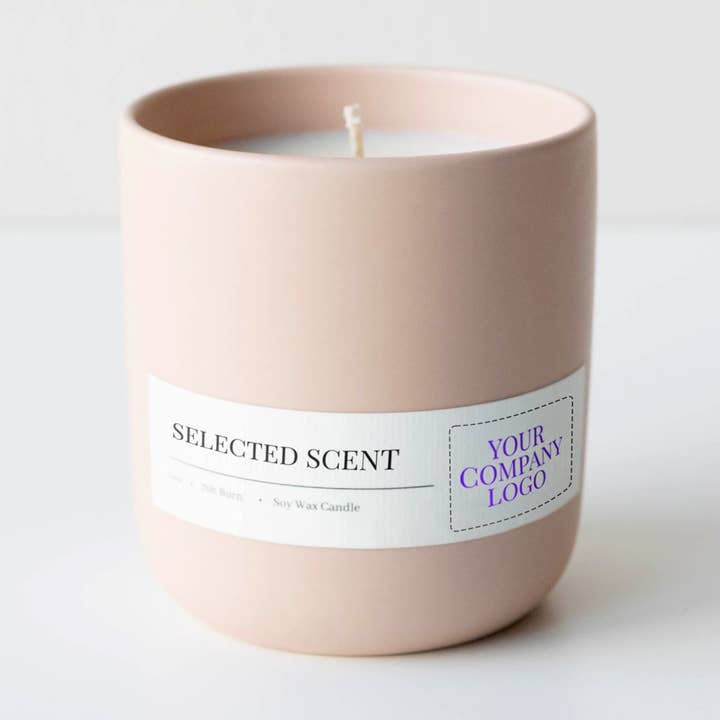 Waterloo Candle Co. - Wholesale Jar/Filled Candle - Blush Ceramic - 14oz White Label Candle0