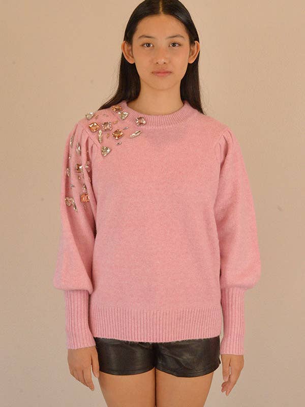 Ambiente - Wholesale Knit Sweater - Women's - HOLIDAY CRYSTAL APPLIQUES SWEATER - W2309JO73049