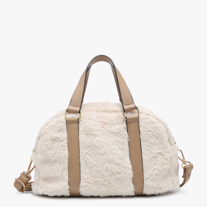 Jen & Co. – wholesale Top handle bag – women's – JN2381 Oslo Sherpa Boston Bag w/ Dual Handles0
