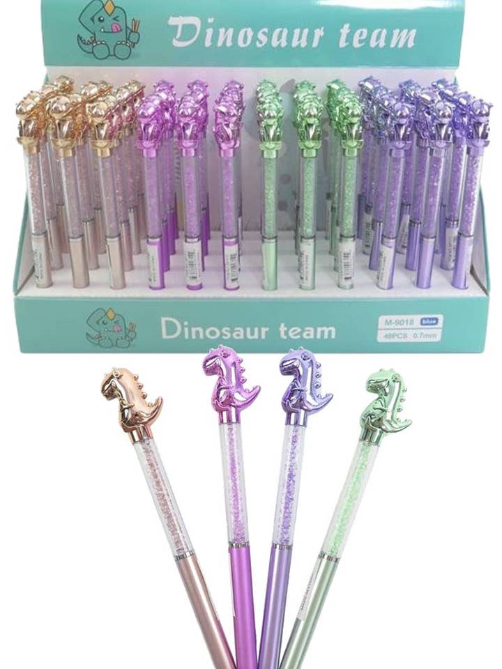 Cap Zone Dinosaur Metallisk Kuglepen med Smykkesten og Perler, 48 stk. for engroshandel hos Cap Zone
