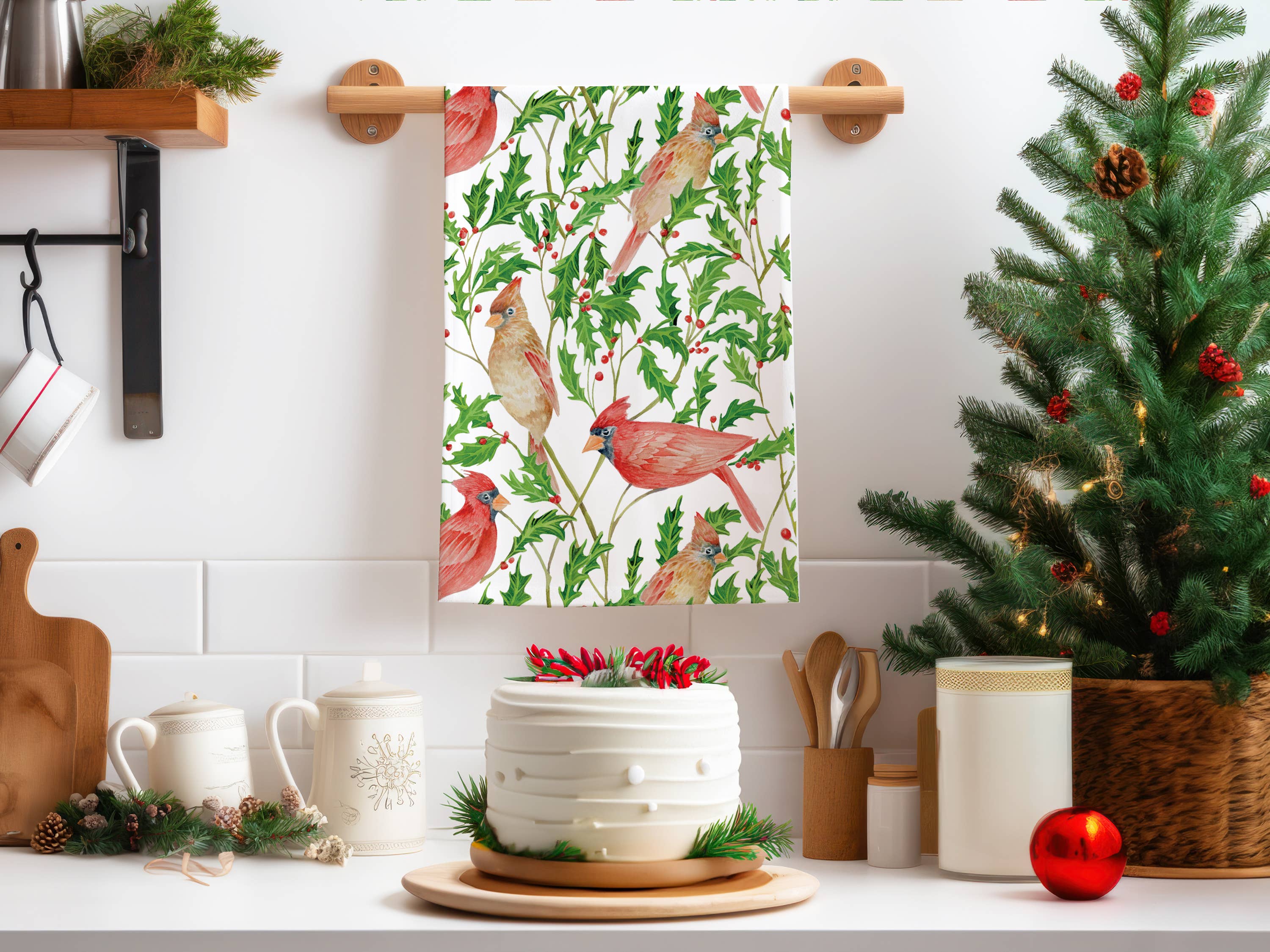 Sarah Rose - Wholesale Tea Towel - Cardinals Organic Linen Tea Towel2