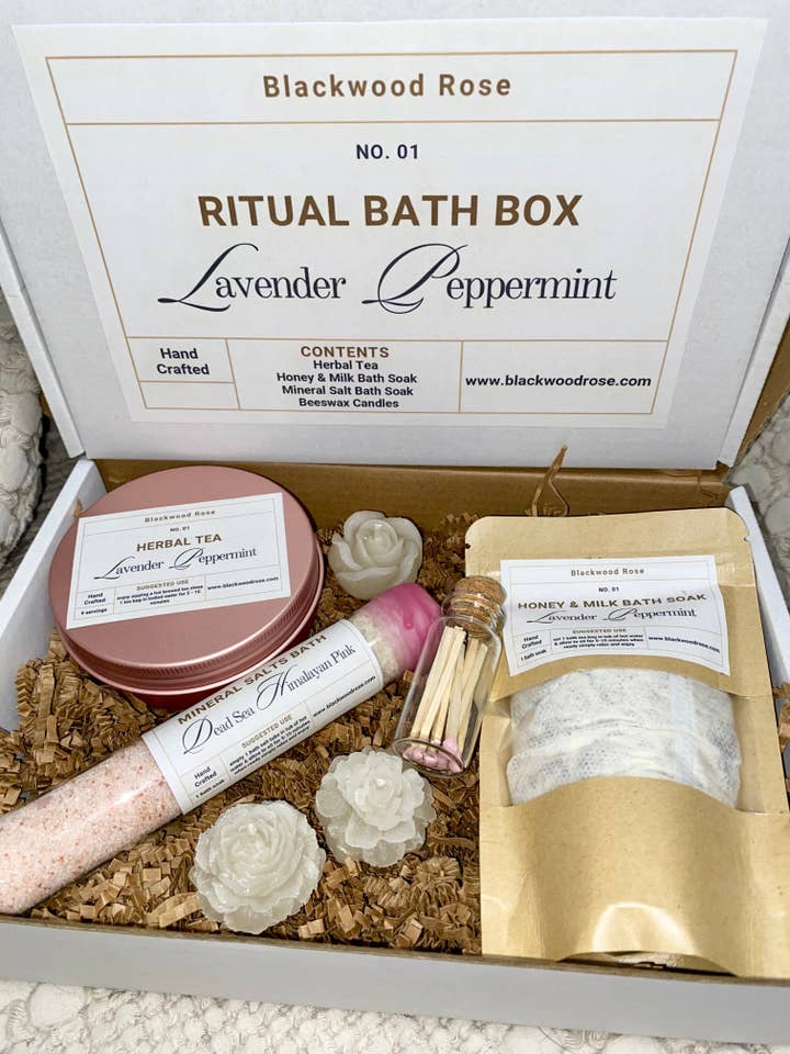Ritual Bath Box No. 1 Lavender Peppermint for wholesale by Blackwood Rose