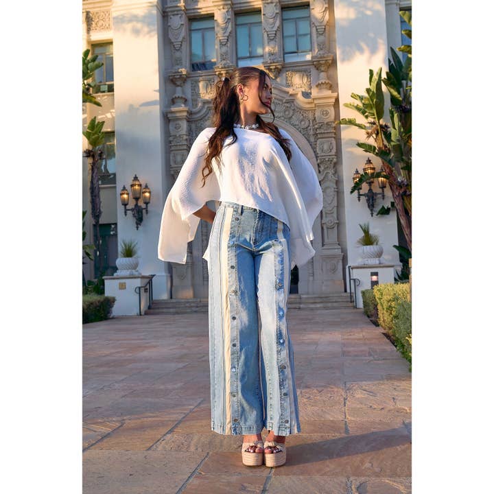 Buttoned Down Wide Leg Pants for wholesale by omgstyles