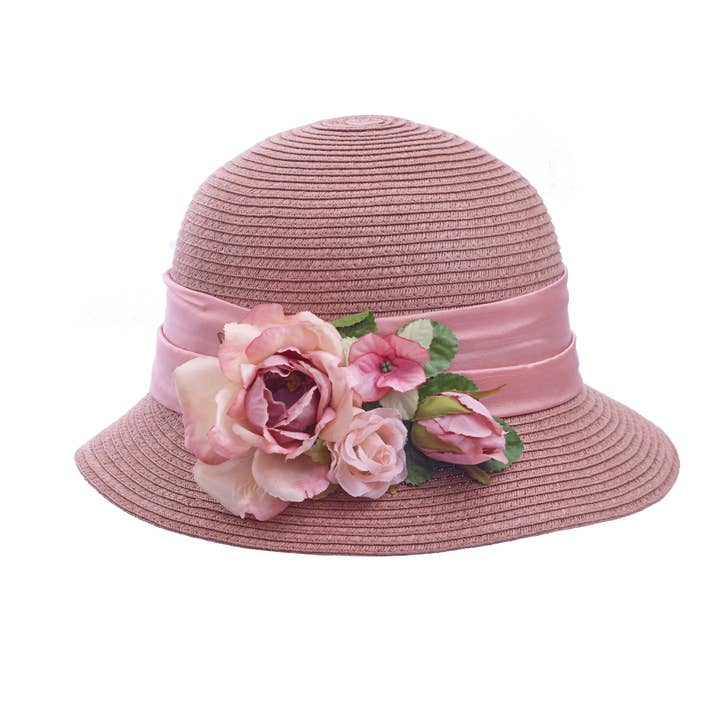 Two Rose Cloche for wholesale by Toucan Hat Company/ Carole Amper