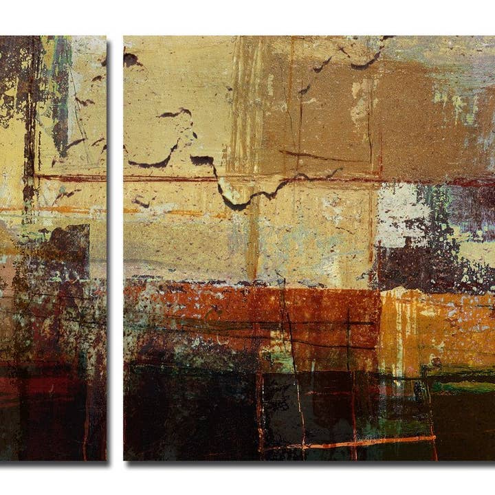 Earth Tone Leinwandbild, abstrakt, IV, 3-teilig für den Großhandel von Ready2hangart, Inc.