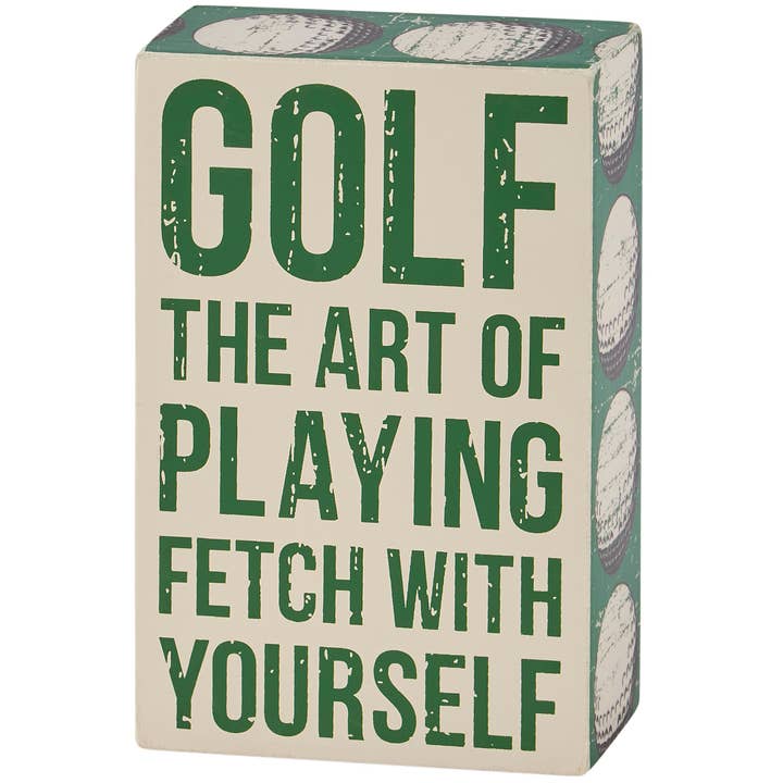 Primitives by Kathy - Wholesale Desk/Tabletop Sign - The Art Of Playing Fetch Box Sign