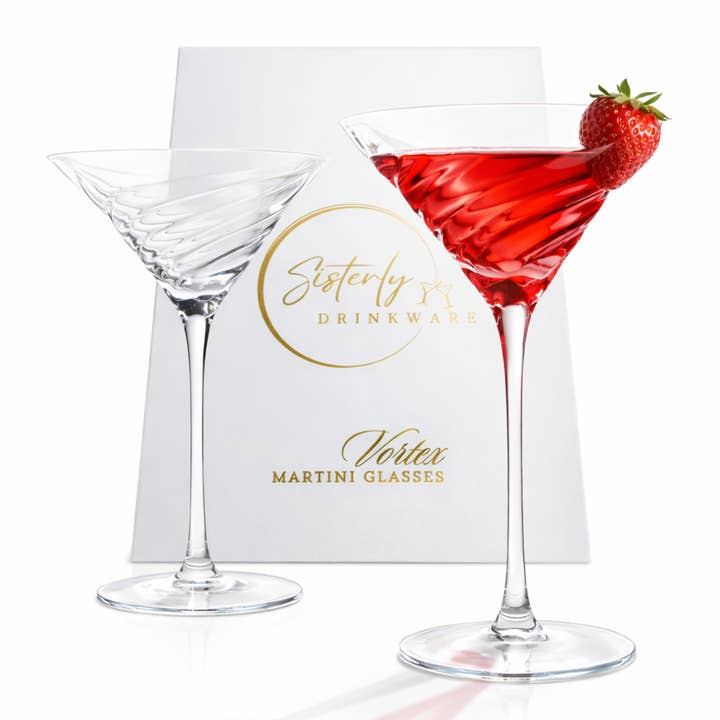 Vortex Martini Glasses, Set of 2 for wholesale by Sister.ly Drinkware