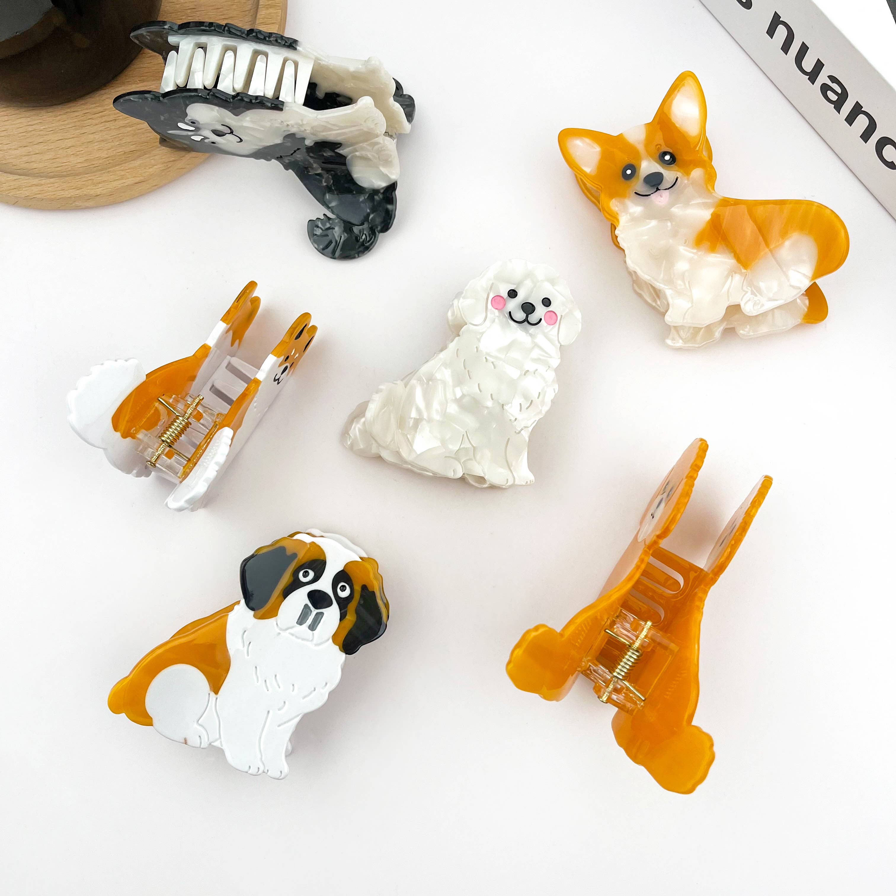 TheDivaSoap – Clips para cabelo - Mulher por atacado – Ganchos de Cabelo Série Acetato Cachorrinho, Grampos de Cabelo de Cachorro Fofo6