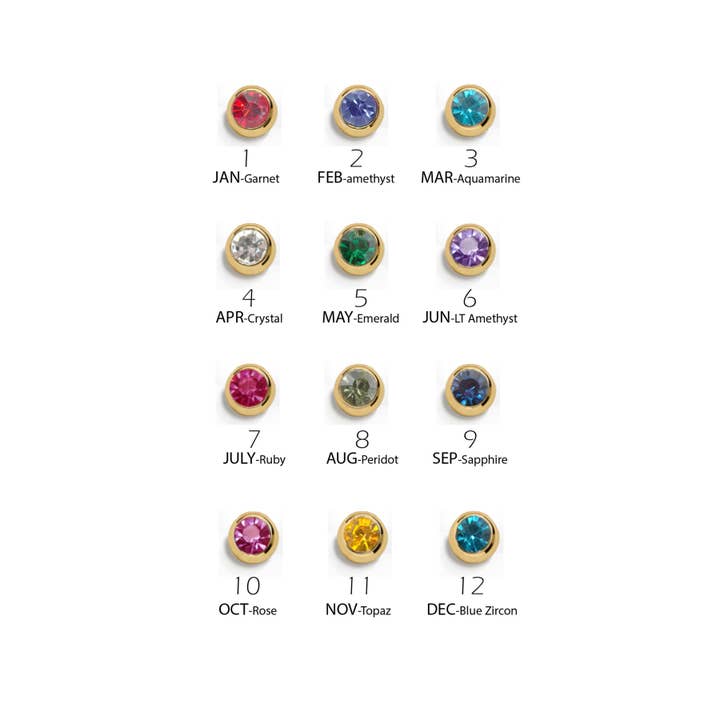 JOSSLYN by wall to wall - Wholesale Individual Charm/Pendant - CHARMS-18K BRASS CUBIC ZIRCONIA BIRTHSTONE CHARM | 40CM102