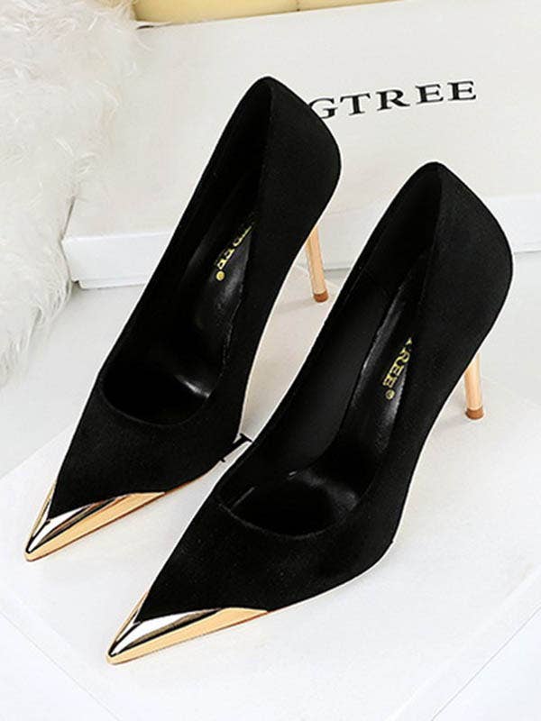 VividLux - Wholesale High Heels - Women's - Pointed-Toe Shallow Cut Split-Joint Pumps2