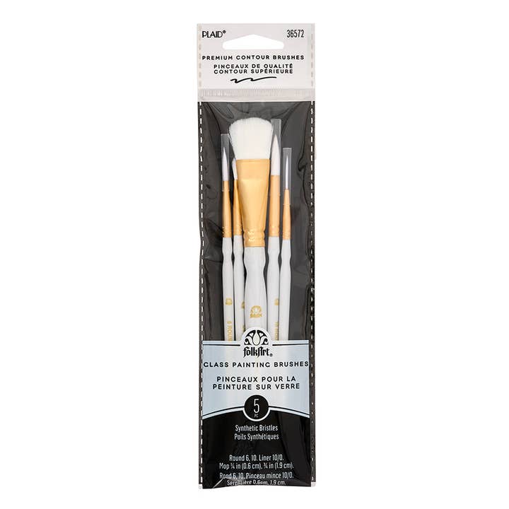 Folkart ® Glass Painting Brush Set, 5-Piece for wholesale by Plaid Crafts