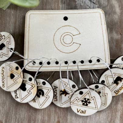 Encantos de vinho de montanha Colorado Ski Resort, conjunto de 9 por atacado de True Life Concepts