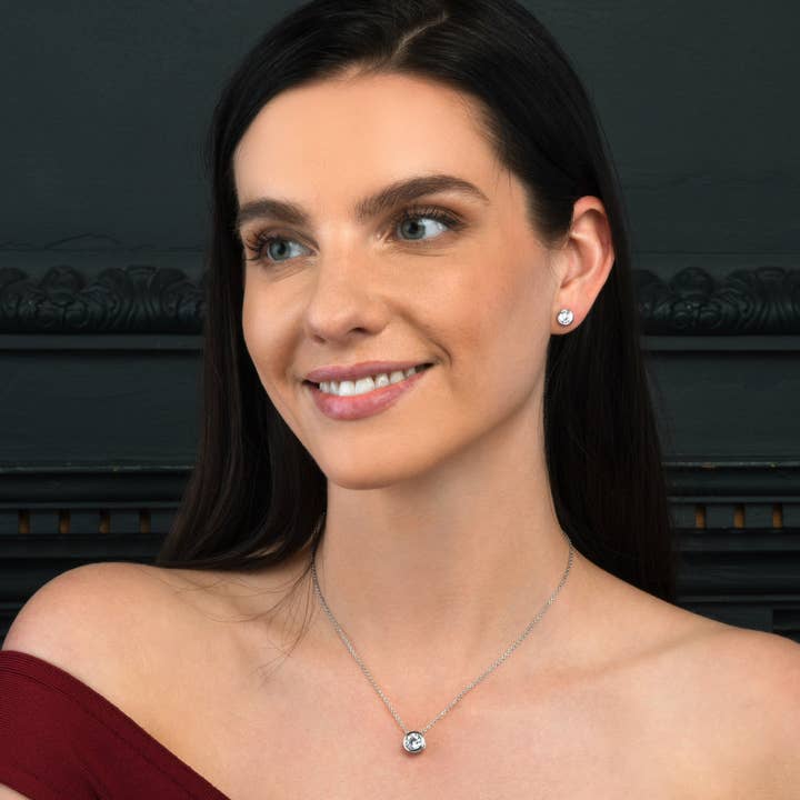 Namana - Wholesale Stud/post earrings - 925 Sterling Silver Solitaire Bezel Set Stud Earrings for Women5