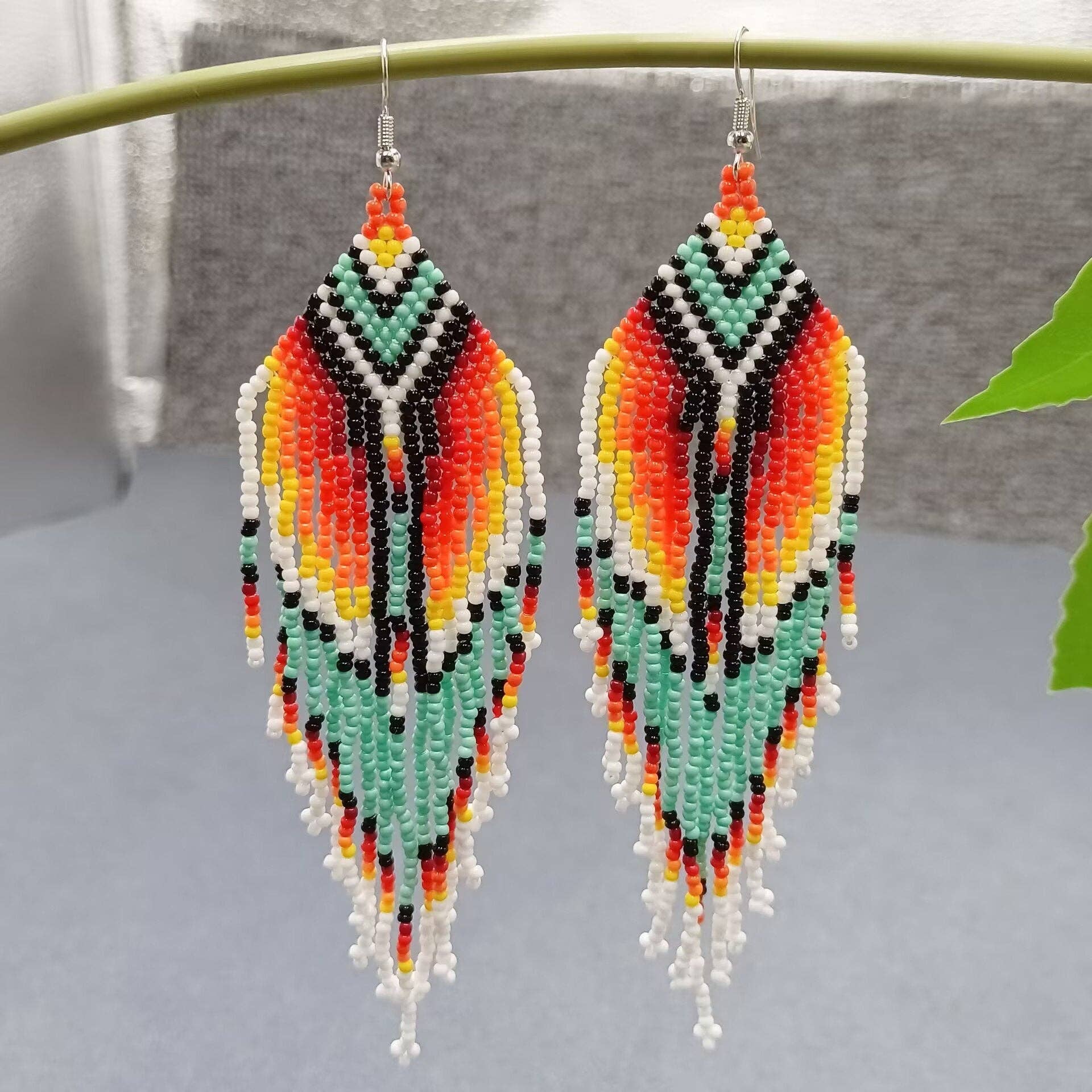 Mio Queena - Wholesale Tassel Earrings - Vintage Bohemian Style Seed Beads Fringe Earrings - BJ/SB2