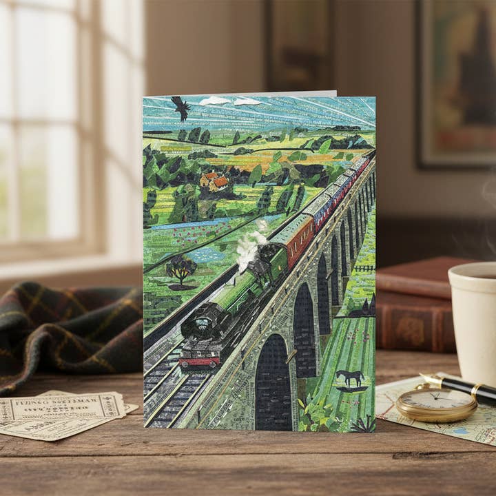 Le Flying Scotsman – Carte artistique A5, Pack de 6, Intérieur vierge pour la vente par Jamie Poole