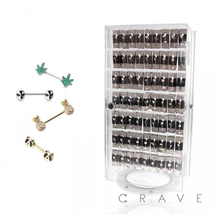 252PCS OF ASSORTED 316L STAINLESS STEEL NIPPLE BAR for wholesale by CRAVE BODY JEWELRY