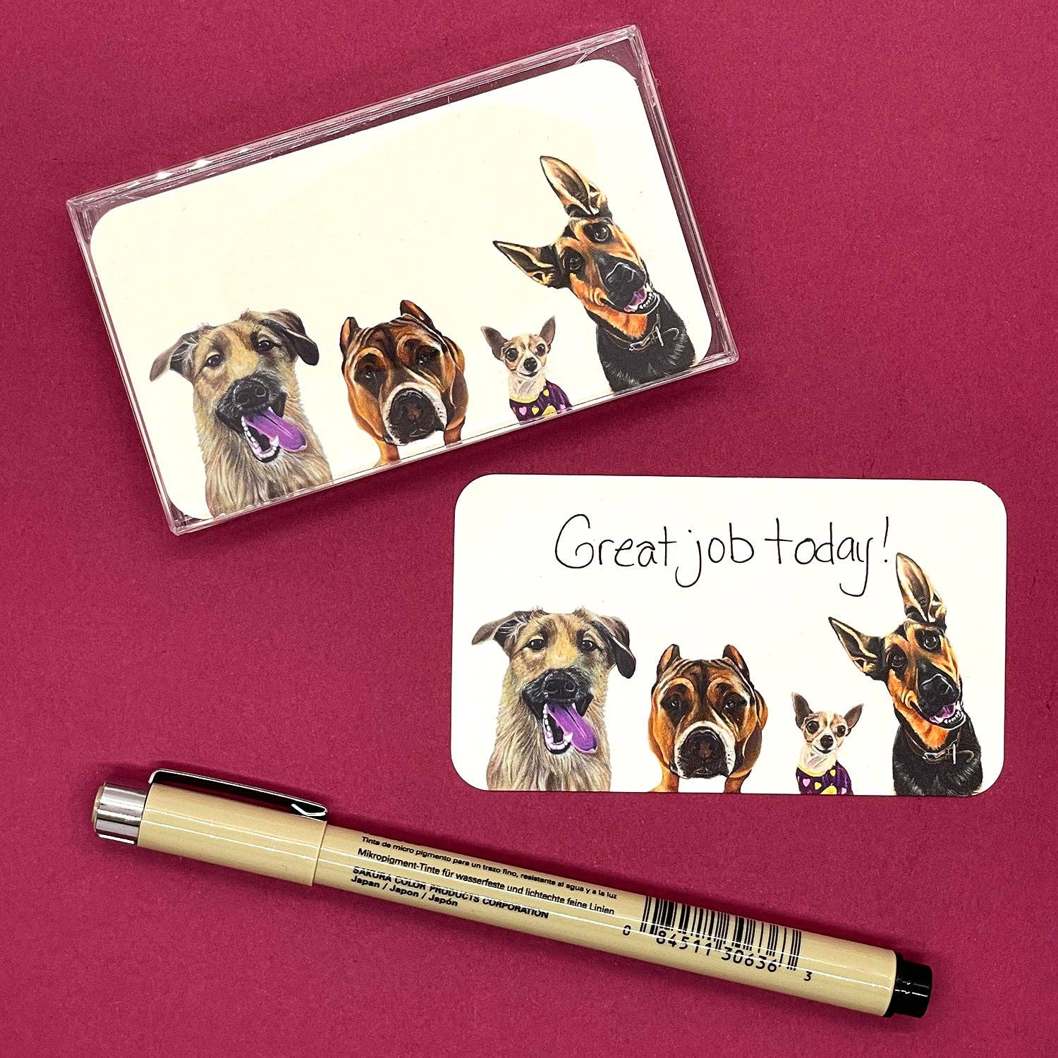 Woollybear Travels - Wholesale Stationery/Notecard Set - Pawsitive Notes- Rescued Shelter Dogs (Lunch Box Notes)2