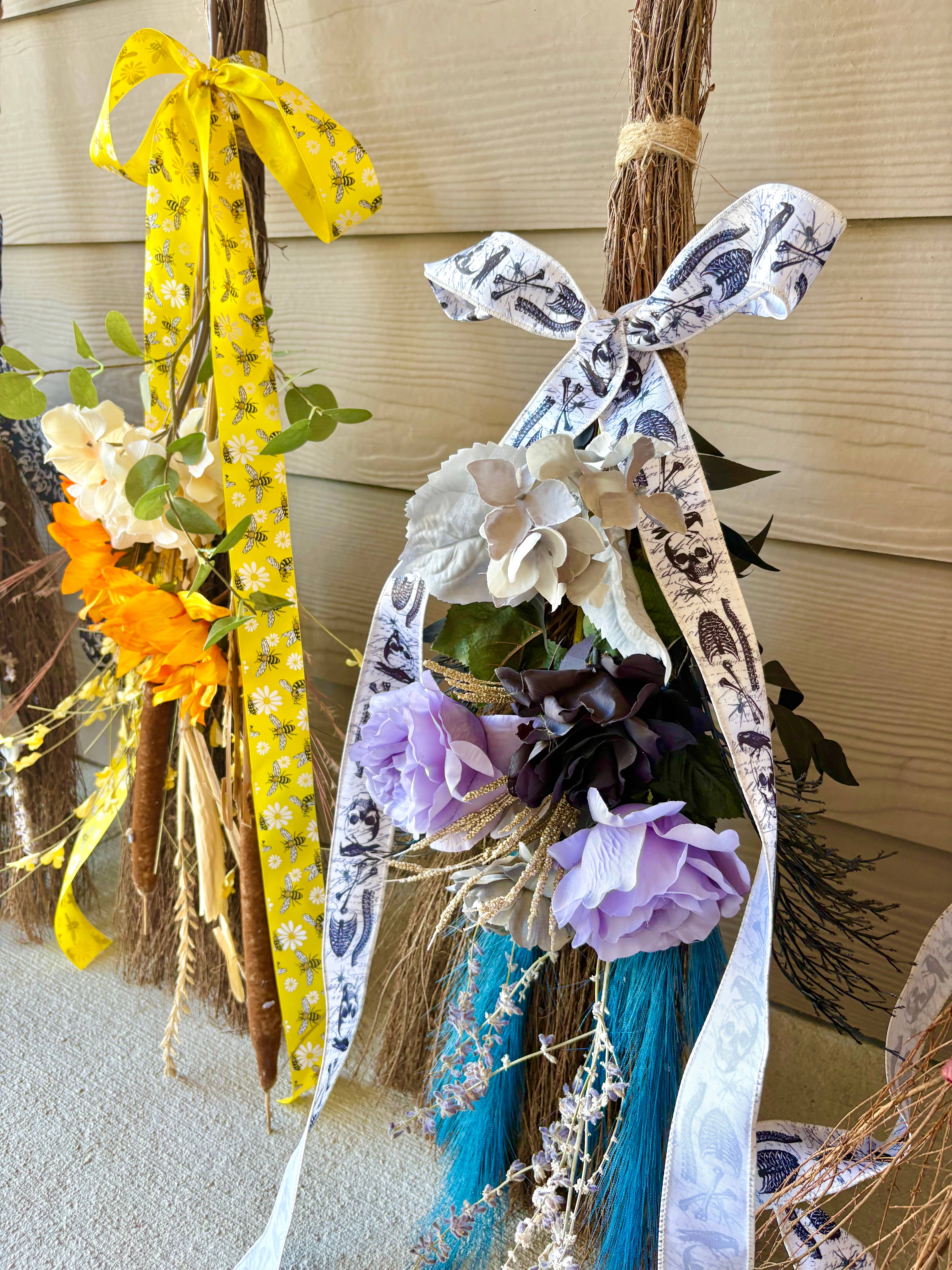 All Little Cute Things - Wholesale Smudge Stick - Floral Broom Witch Besom Handmade Scented Wall Decoration7