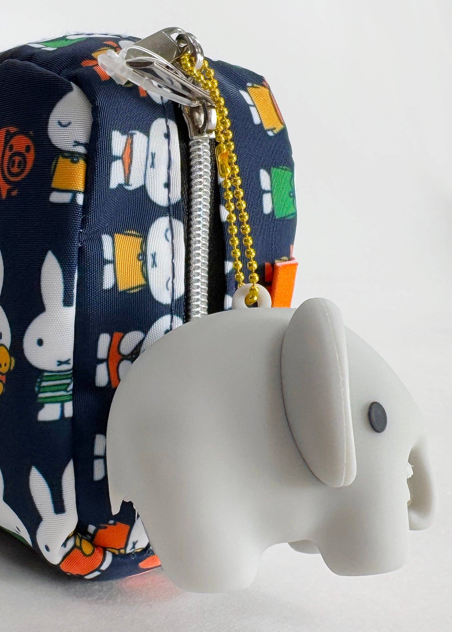 LASR - Wholesale Keychain - Women's - Miffy Elephant Terry Rubber Mascot Keychain 2.0 in Grey1