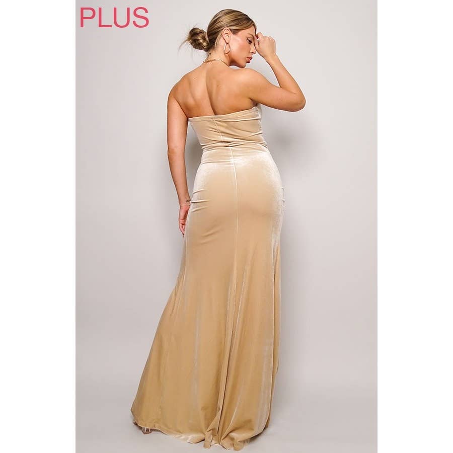 CEFIAN FASHION - Wholesale Gown - Women's - PLUS ALL YOURS SWEETHEART MAXI VELVET DRESS9