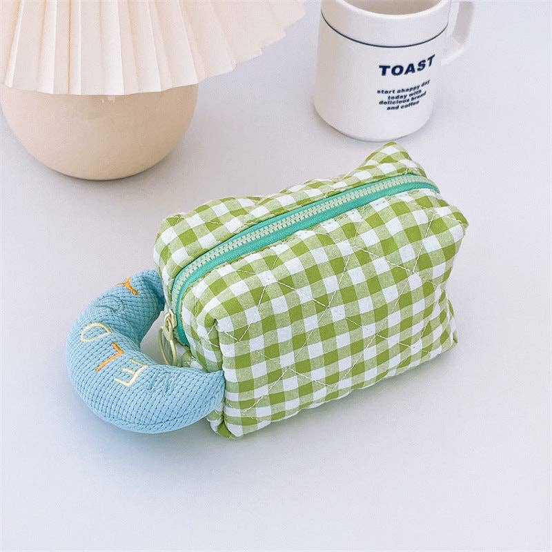 KiddieKickz - Wholesale Pencil Case/Pouch - Plaid Cotton Embroidered Pencil Case2