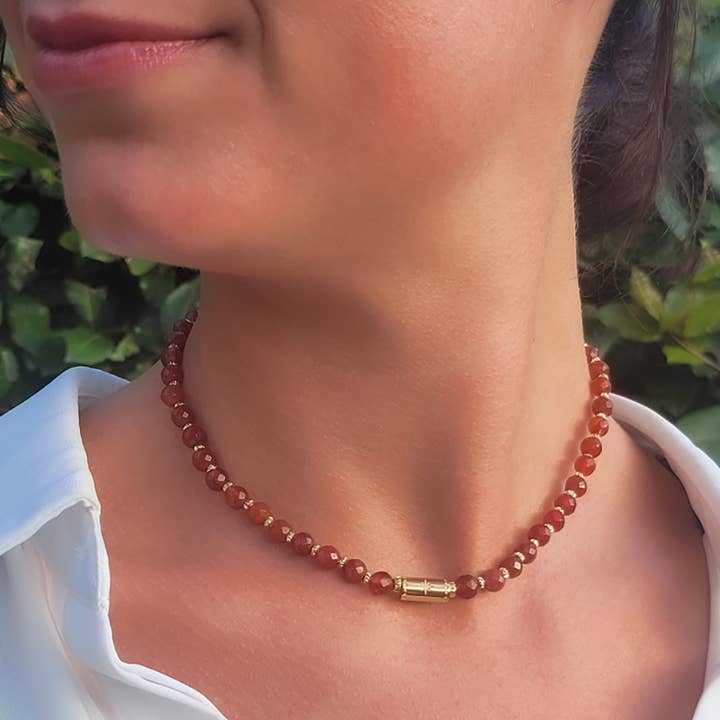 Florizi carnelian necklace for wholesale by Moira Bijoux Creation