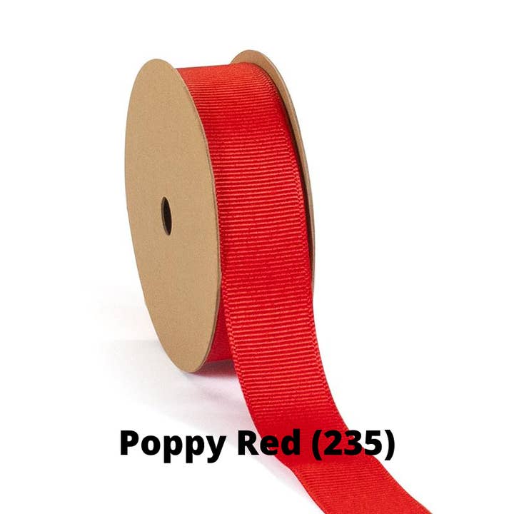 LA Ribbons Wholesale - Wholesale Ribbon - Gift Wrapping - Textured Grosgrain Ribbon | Poppy Red (235)