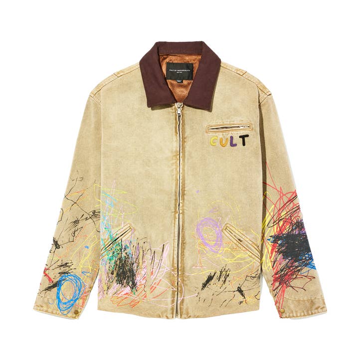Veste de travail en toile Scribble de Cult pour la vente par Cult of Individuality