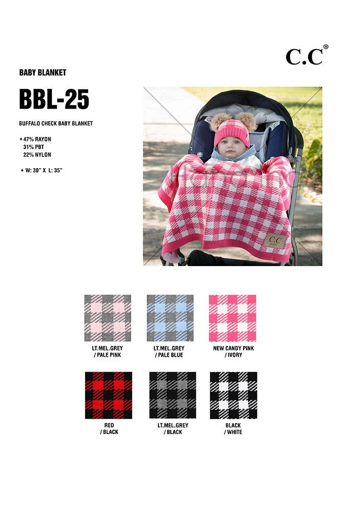 Hana - Wholesale Bedding Blanket - Kids & Baby - C.C Buffalo Check Baby Blanket7